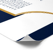 Nautical Navy | Witte weddenschappen Poster (Hoek)