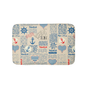 Nautical Newspaper Pattern Badmat