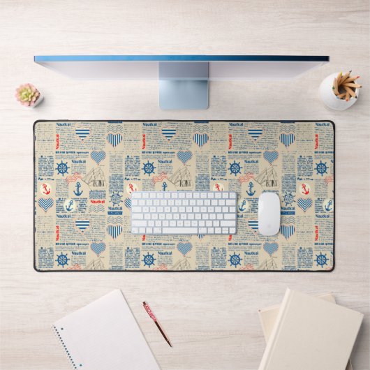 Nautical Newspaper Pattern Bureaumat (Kantoor 1)