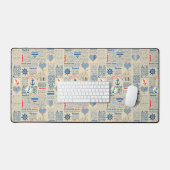 Nautical Newspaper Pattern Bureaumat (Keyboard & Muis)