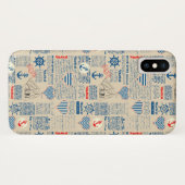 Nautical Newspaper Pattern Case-Mate iPhone Case (Achterkant (horizontaal))