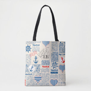 Nautical Newspaper Pattern Draagtas