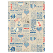 Nautical Newspaper Pattern Klembord (Achterkant)