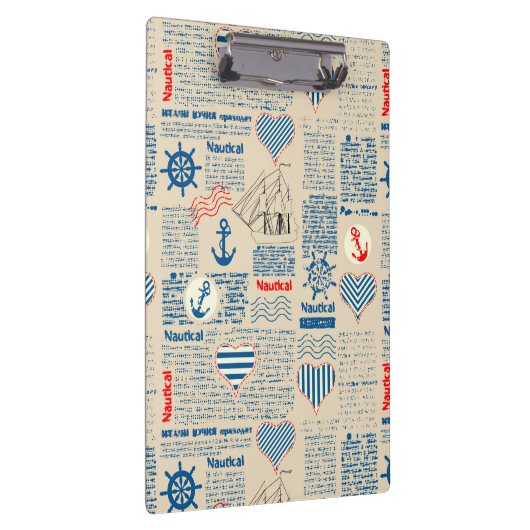 Nautical Newspaper Pattern Klembord (Rechts)