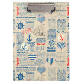Nautical Newspaper Pattern Klembord (Voorkant)