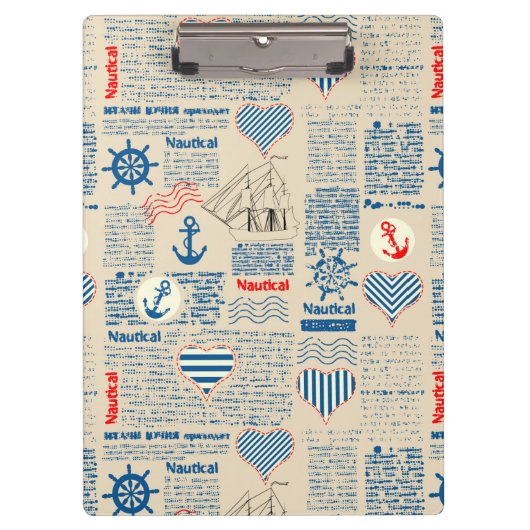 Nautical Newspaper Pattern Klembord (Voorkant)