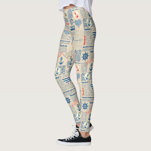 Nautical Newspaper Pattern Leggings (Links)