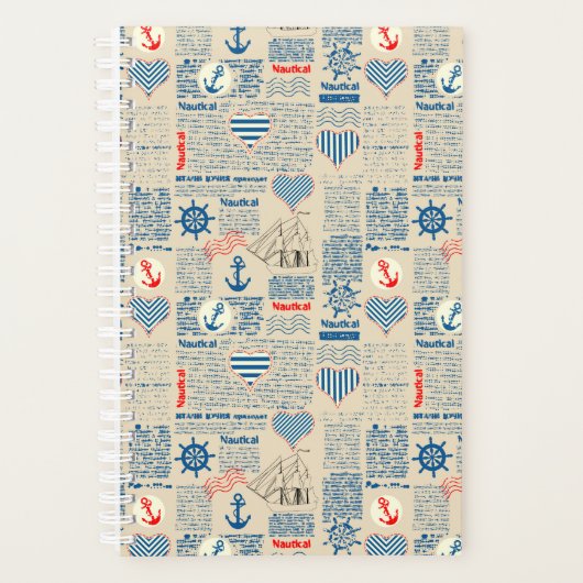 Nautical Newspaper Pattern Planner (Voorkant)