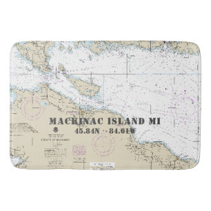 Nautical North Michigan Longitude Latitude Chart Badmat