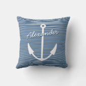 Nautical nursery decor kussen met bootanker (Achterkant)