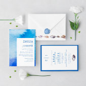 Nautical Ocean Beach blue modern abstract Weddensc Kaart