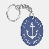 Nautical Ocean Beach House | JOUW TEKST Sleutelhanger (Voorkant Links)