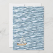 Nautical Ocean Boy Baby shower Kaart (Achterkant)