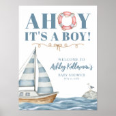 Nautical Ocean Boy Baby shower Poster (Voorkant)