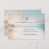 *~* Nautical Ocean Exotic Beach Wedding RSVP (Voorkant / Achterkant)