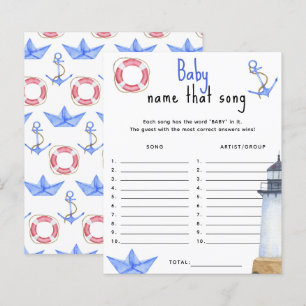 Nautical ocean - Noem dat nummer baby shower spel