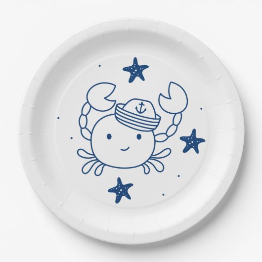 nautical ocean theme papieren bordje (Voorkant)