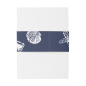 Nautical Oceanic classic dark navy blue Wedding Uitnodigingen Wikkel (Achterkant Voorbeeld)