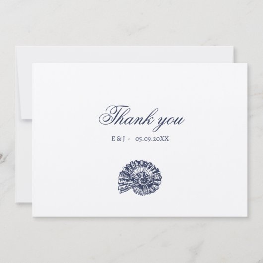 Nautical Oceanic dark navy "Bedankt" Kaart (Voorkant)