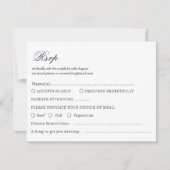 Nautical Oceanic dark navy Wedding Rsvp Kaart (Voorkant)
