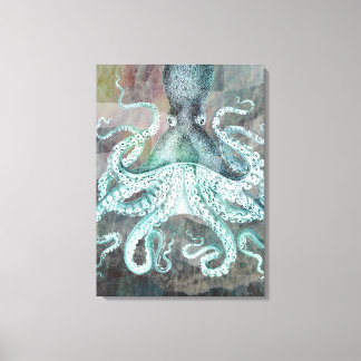 Nautical  Octopus Canvas Afdruk