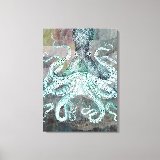 Nautical  Octopus Canvas Afdruk (Voorkant)