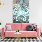Nautical  Octopus Canvas Afdruk (Insitu (Woonkamer))