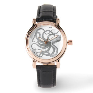 Nautical octopus  kraken tekening steampunk horloge