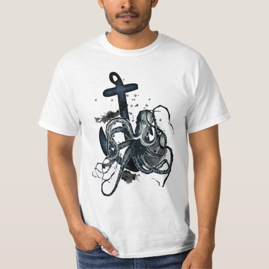 Nautical octupus & anchor t-shirt (Voorkant)