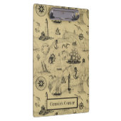  Nautical Old Map Pattern Voeg Jouw naam toe Klembord (Rechts)