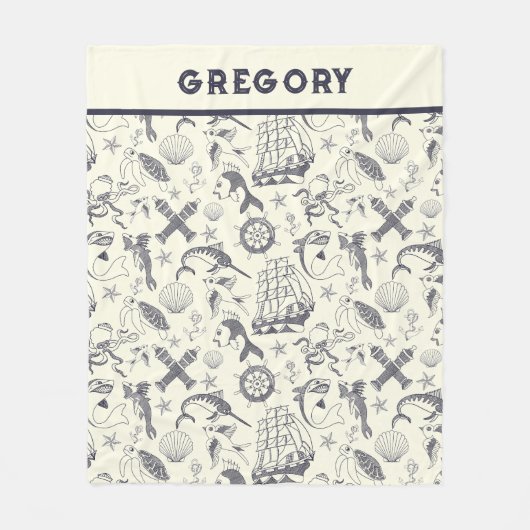 Nautical Old Sailor Tattoos gevierd Fleece Deken (Voorkant)