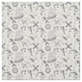 Nautical Old Sailor Tattoos gevierd Stof (Swatch)