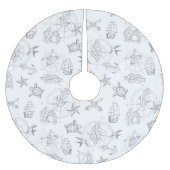 Nautical Old Sailor Tattoos patterned Grey Kerstboom Rok (Voorkant)