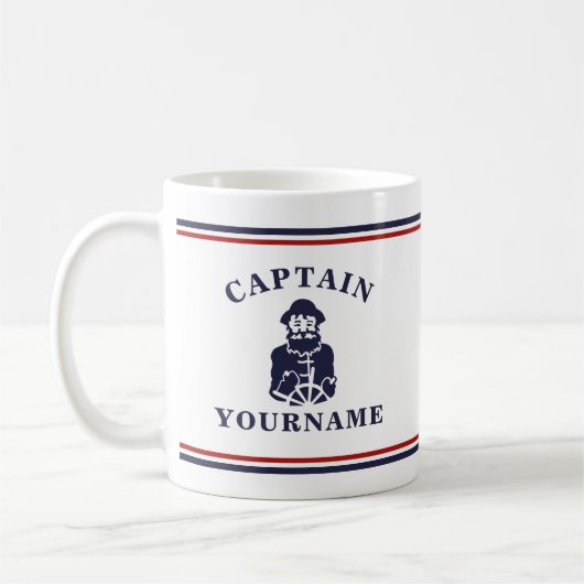 Nautical Old Scruff Captain Personalized Block Mok (Links)