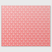 Nautical Ombre Coral Pink White Anchor Pattern Cadeaupapier (Vlak)