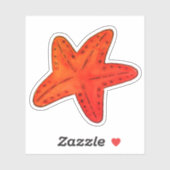 Nautical Oranje Waterverf Zee Creature Starfish Sticker (Vel)