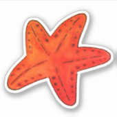 Nautical Oranje Waterverf Zee Creature Starfish Sticker (Voorkant)