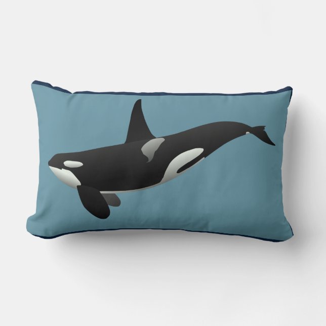Nautical orca Blue Kussen (Voorkant)