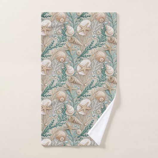 Nautical Pastel Towel Light Brown Beach Style (Serviette à main)