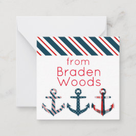 Nautical Patterated Anchors Cards voor cadeaubonne Notitiekaartje