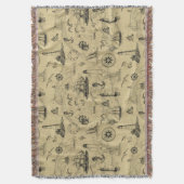 Nautical Pattern Antiek Coastal Décor Deken (Voorkant Verticaal)