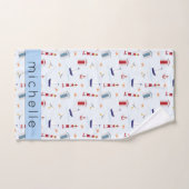 Nautical Pattern, Marine Pattern, Jouw naam Bad Handdoek (Handdoek)