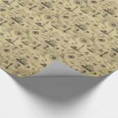 Nautical Pattern Old Map Antiek Ephemera Cadeaupapier (Hoek)