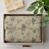  Nautical Pattern Old Map-ontkoppeling Tissuepapier (Geschenk)