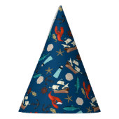 Nautical Pattern On Navy Blue Feesthoedjes (Links)