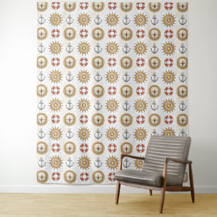 Nautical Pattern tapestries Wandkleed