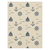 Nautical Pattern with Anchor Sailboat Compass Tafelkleed (Voorkant)