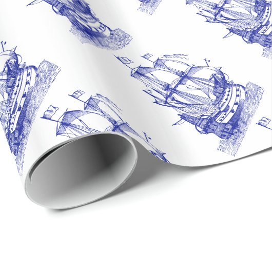 Nautical Pattern Wrapping Paper Cadeaupapier (Rol Hoek)