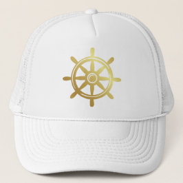 Nautical Performance pet met Gold Ship's Wheel