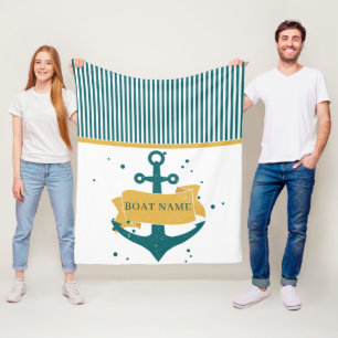 Nautical Personalized Boat Name Fleece Deken